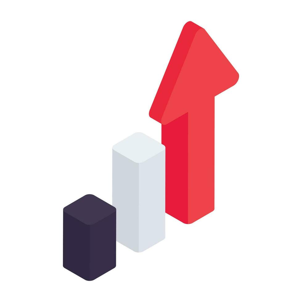 Isometric design, icon of growth chart vector