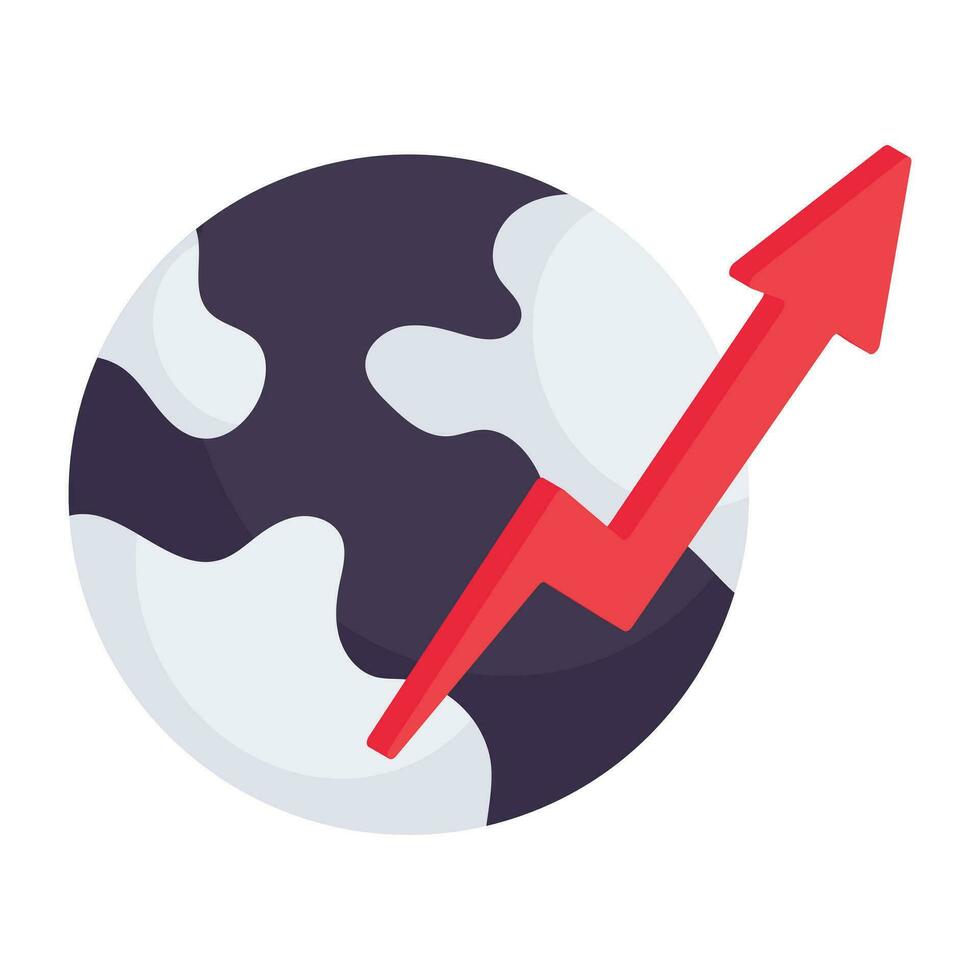 An icon design of global chart, isometric vector