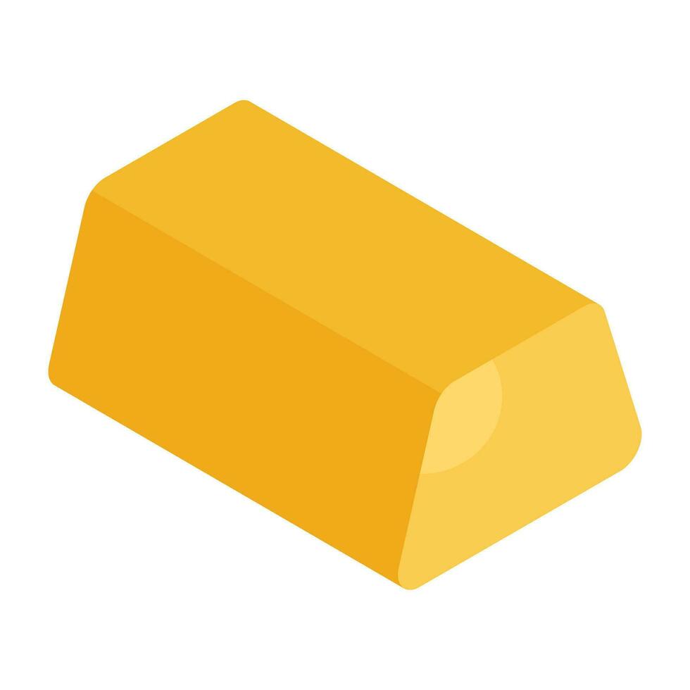 An editable design icon of ingot vector