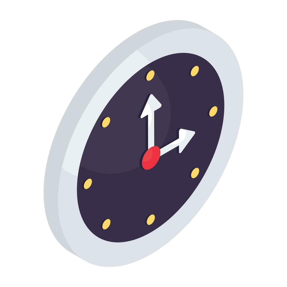 Editable design icon of wall clock vector