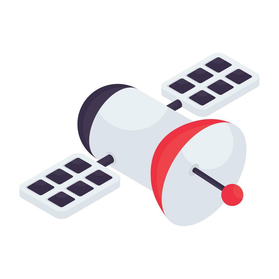An isometric design icon of satellite dish vector