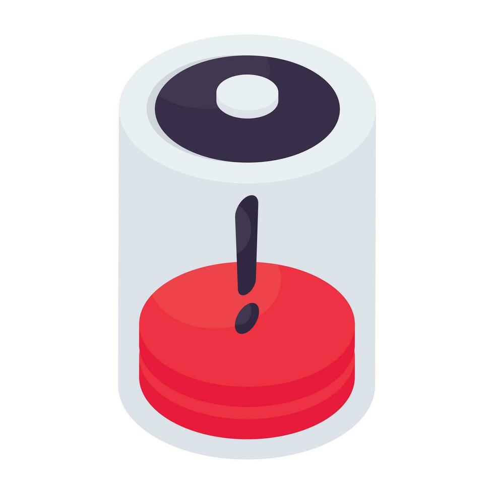 An icon design of low battery cell vector