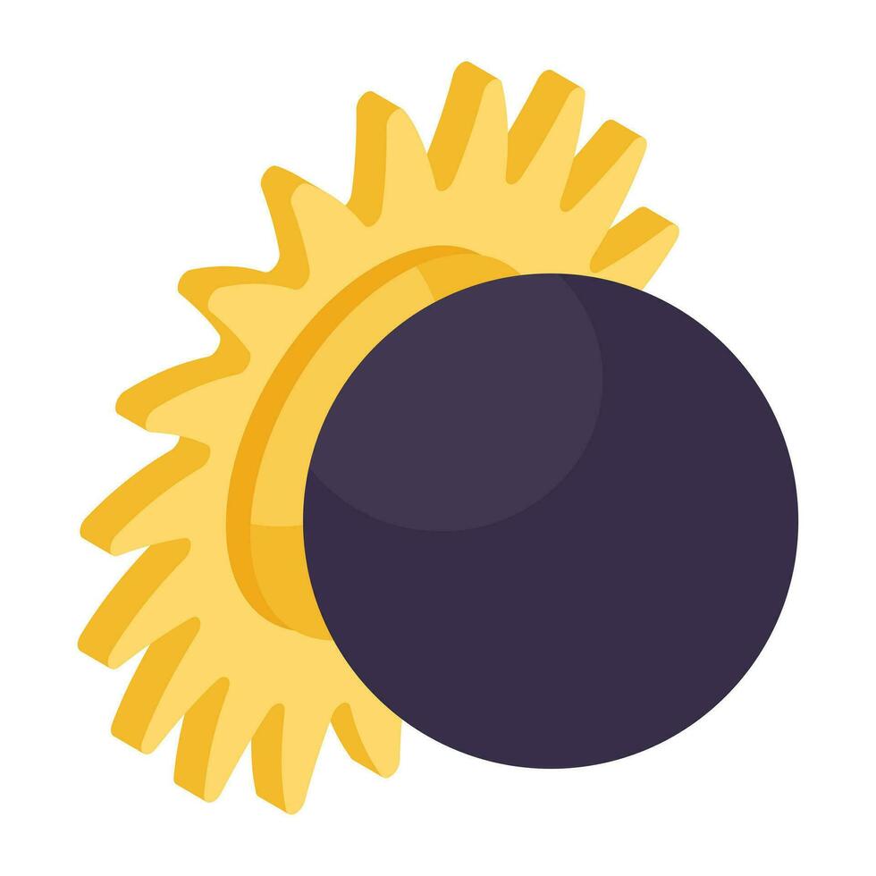 A trendy design icon of solar eclipse vector