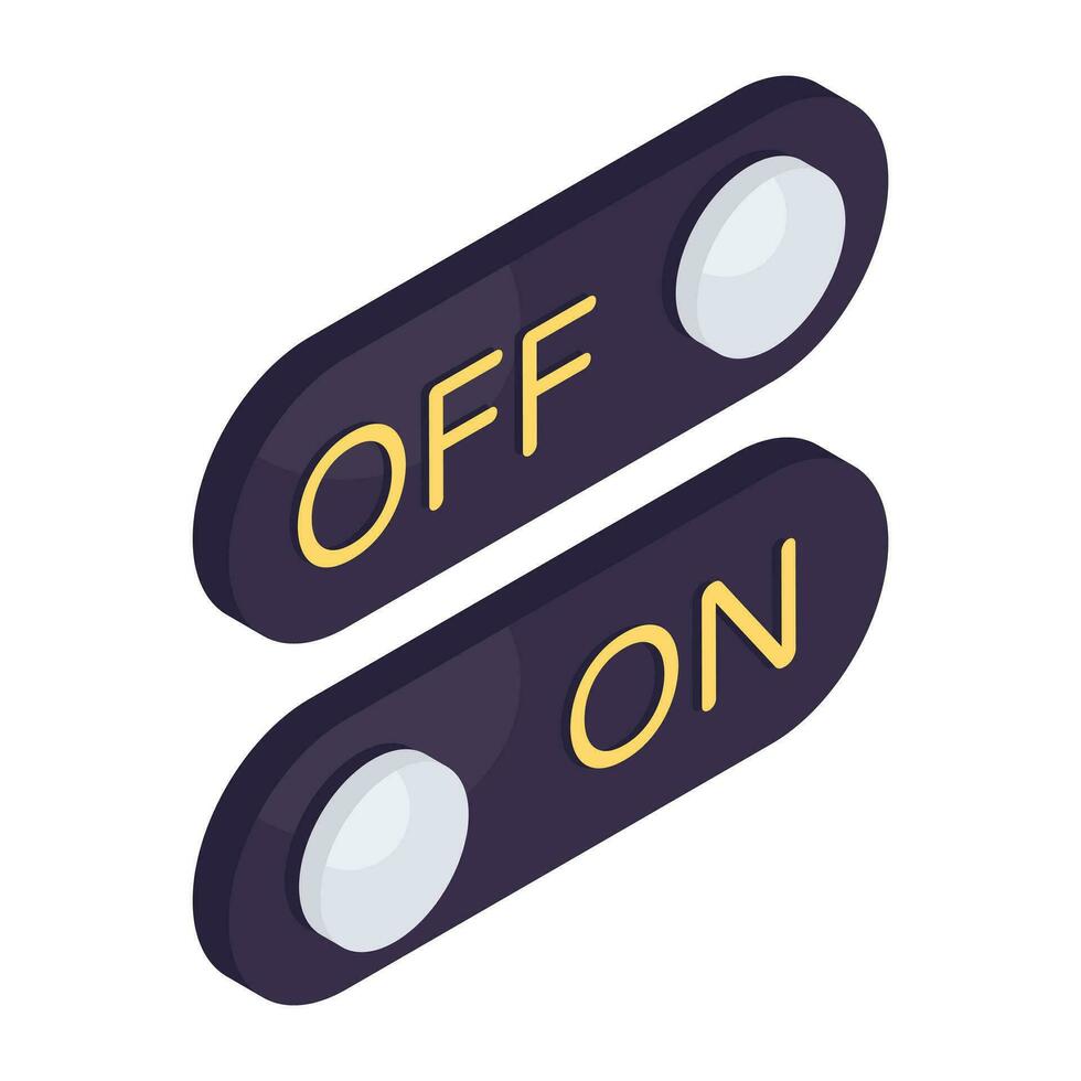 A creative design icon of toggle button vector