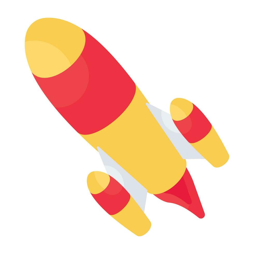 Conceptual isometric design icon of rocket vector