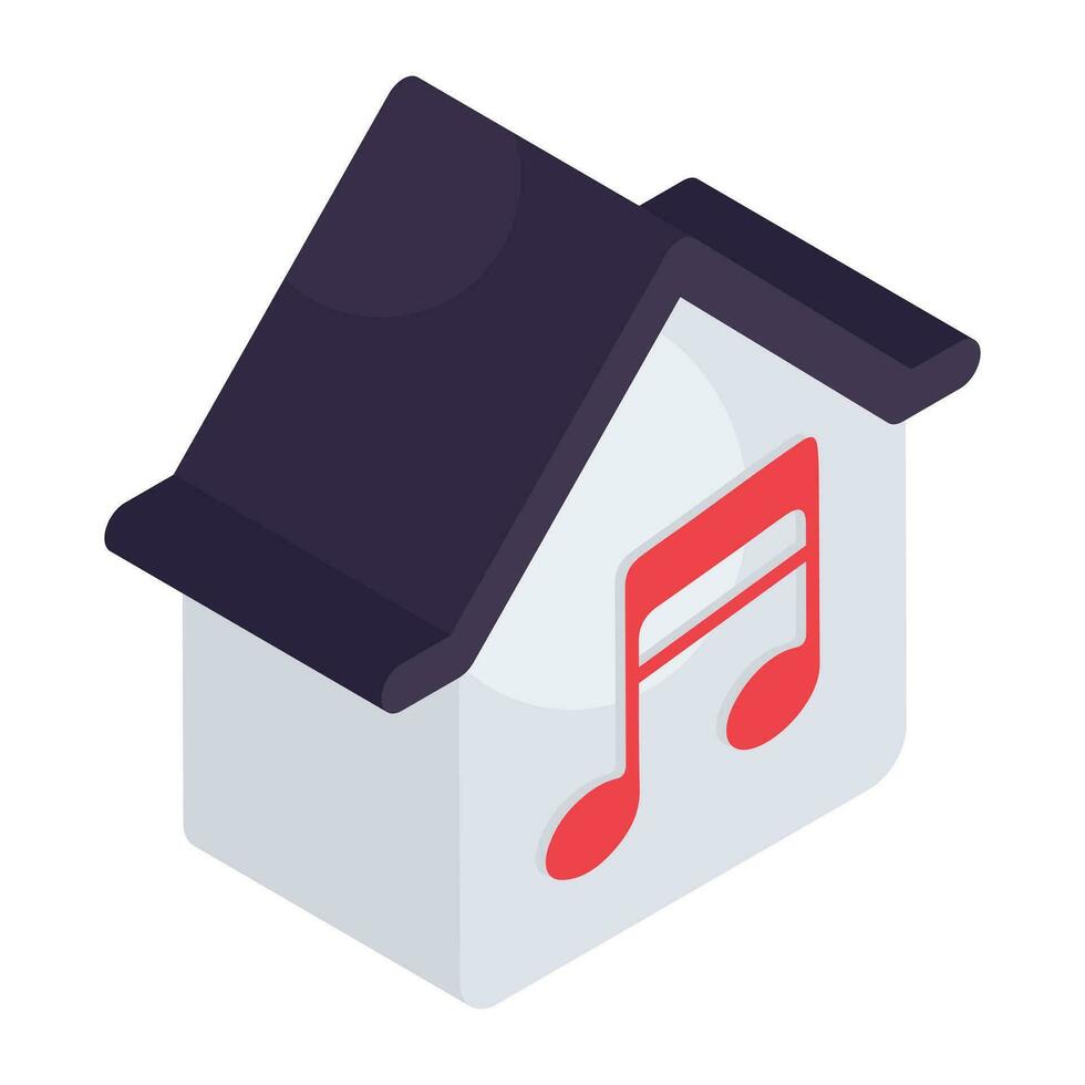 Editable design icon of home music vector