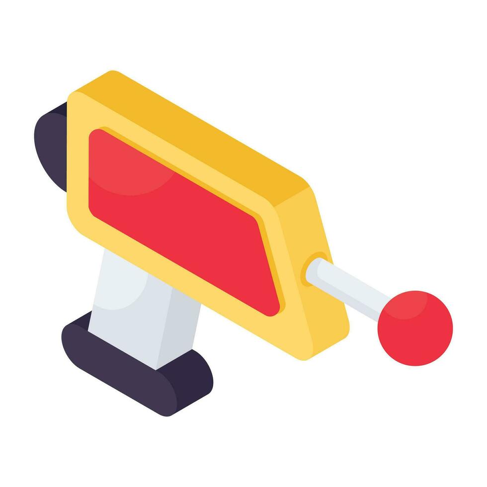 An isometric design icon of space gun vector