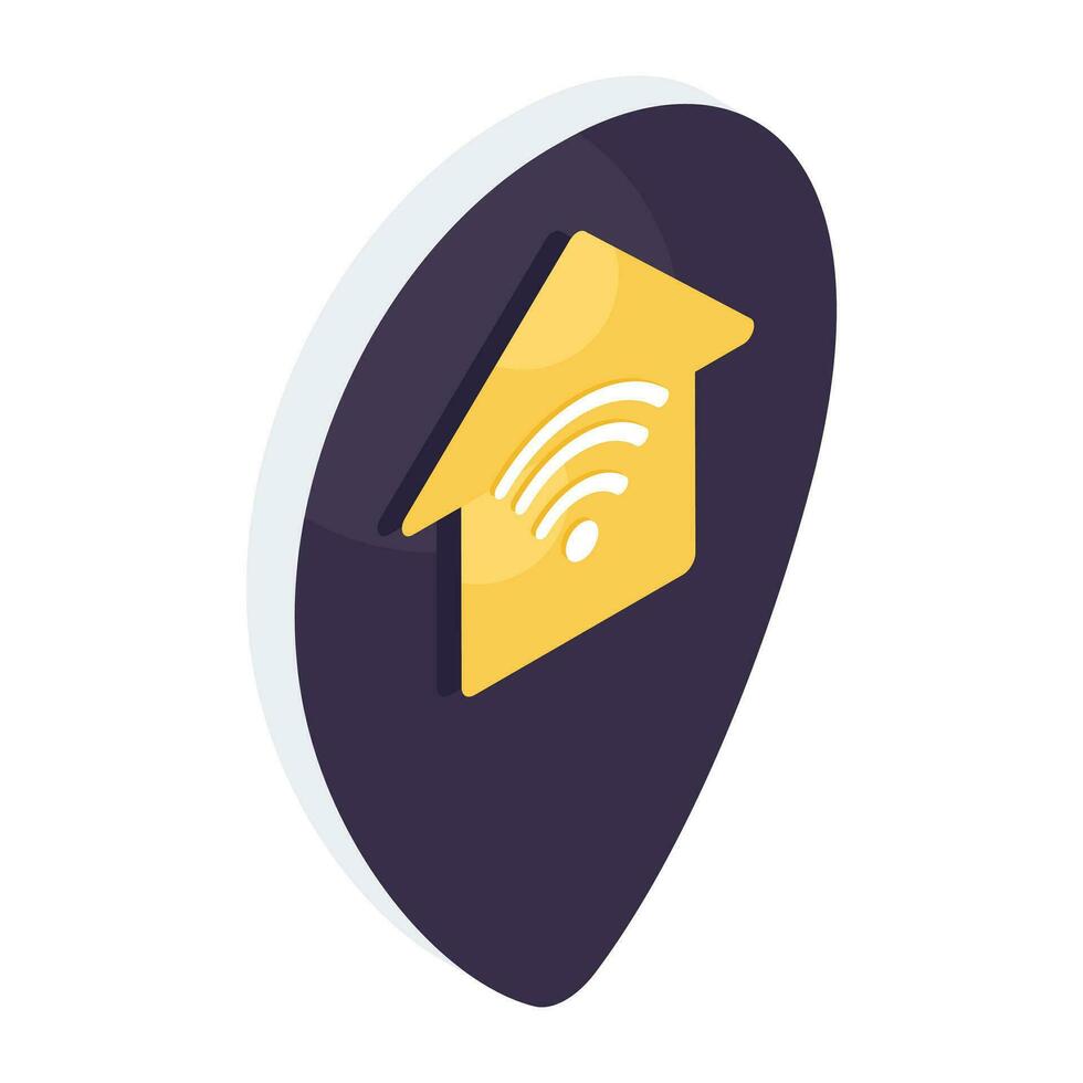 Editable design icon of home location vector