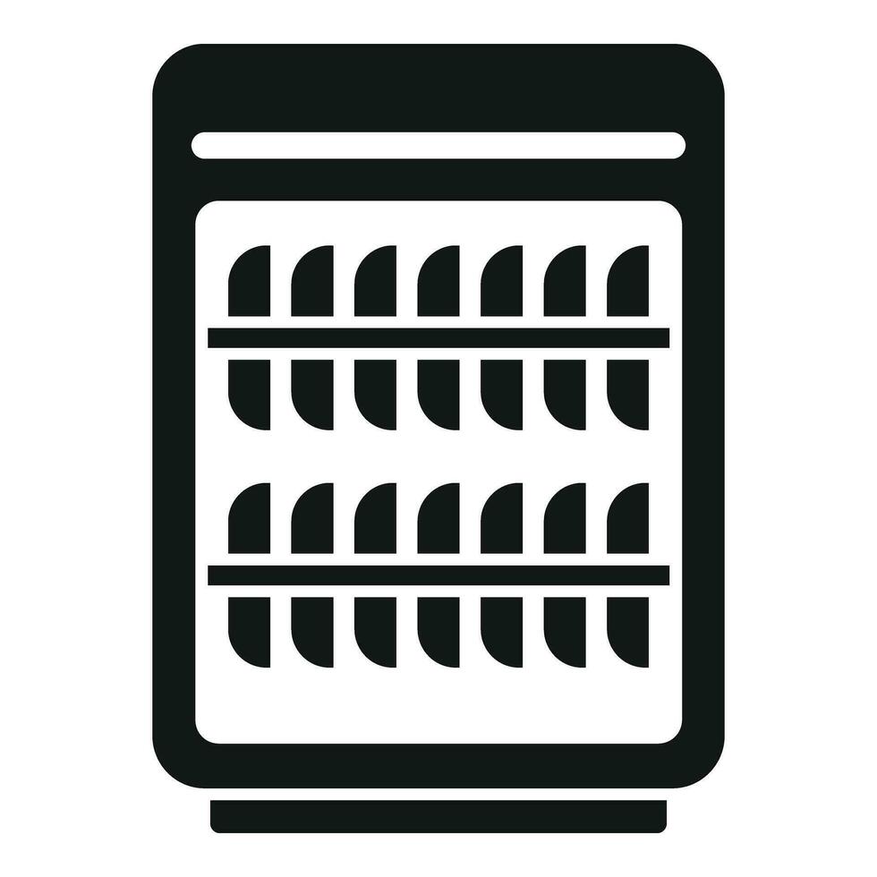 Full working dishwasher icon simple vector. Bathroom failure vector