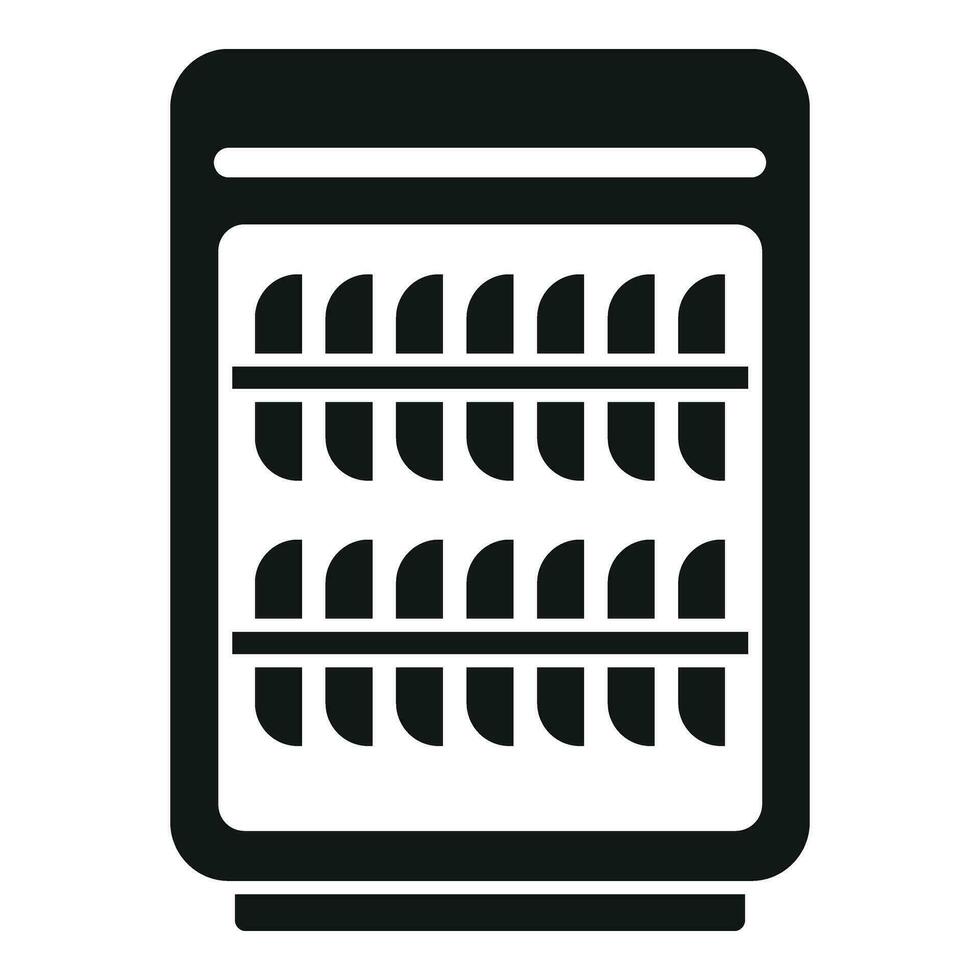 Full working dishwasher icon simple vector. Bathroom failure vector