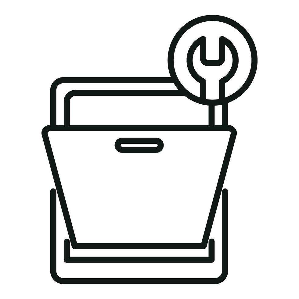 Repair dishwasher icon outline vector. Service broken appliance vector