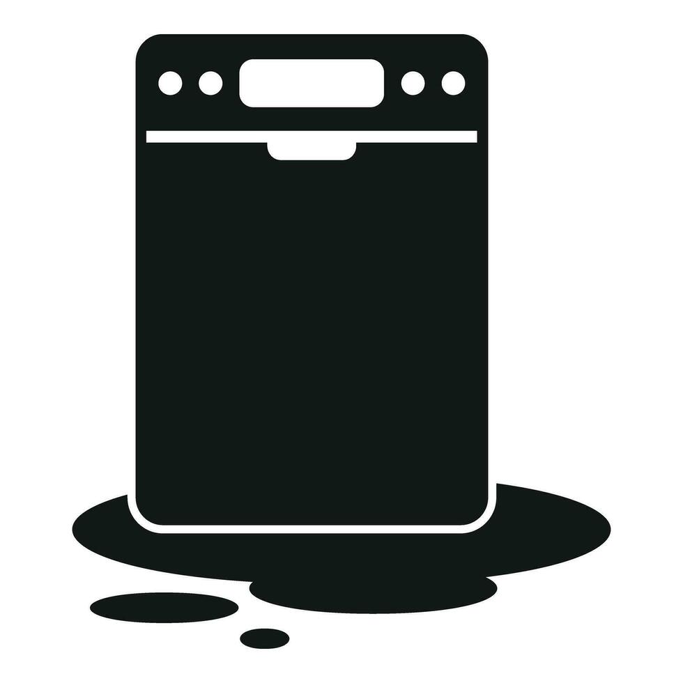 Full water dishwasher icon simple vector. Worker fixing vector