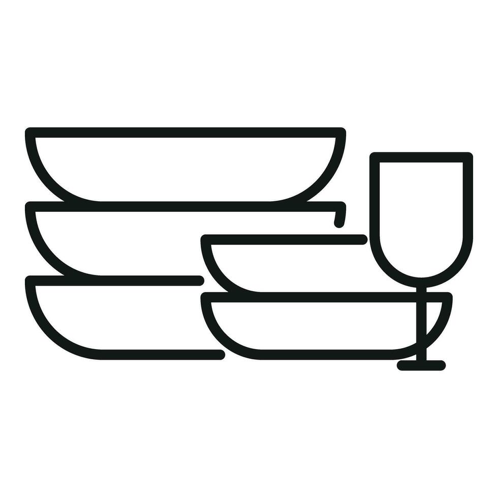 Service wash dishes icon outline vector. Repair dishwasher vector