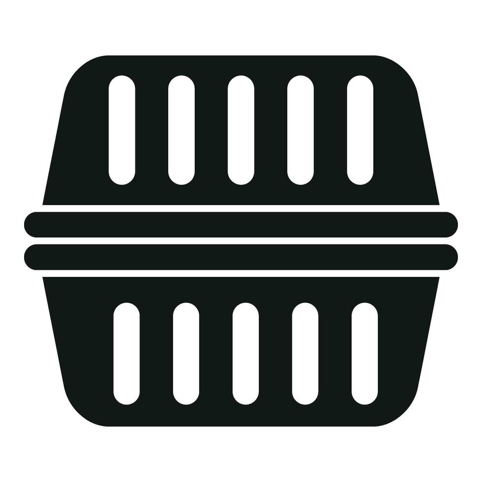 Plastic fast food box icon simple vector. Pack bread vector