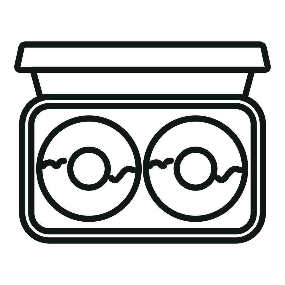 rápido comida rosquilla caja icono contorno vector. oscuro bocadillo vector