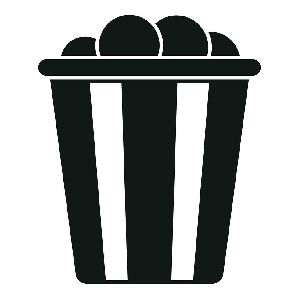 Popcorn bucket icon simple vector. Cinema snack food vector