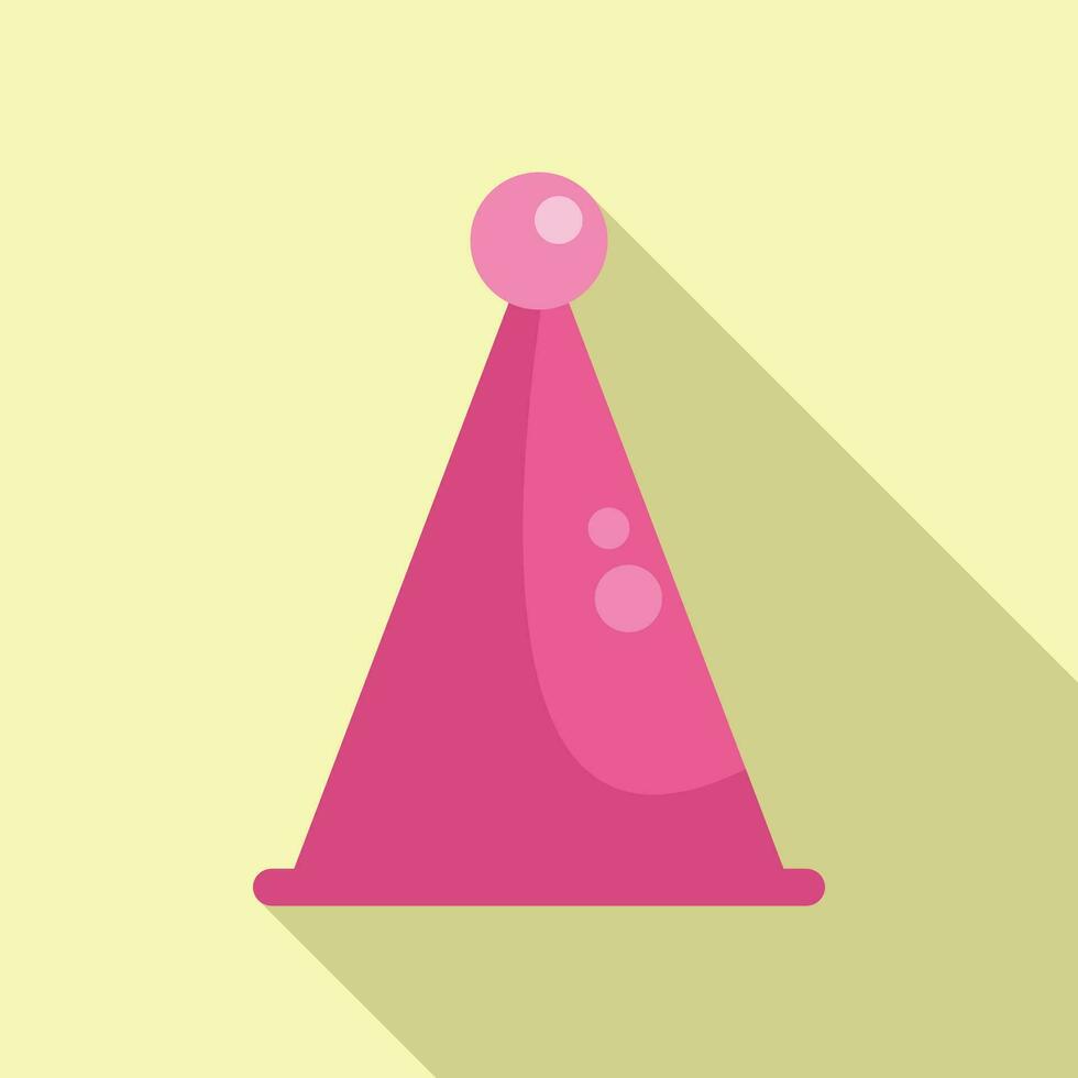 Funny party hat icon flat vector. Game decoration vector