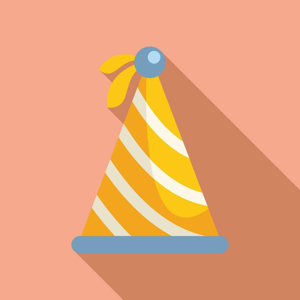 Festive party hat icon flat vector. Revel decoration hat vector
