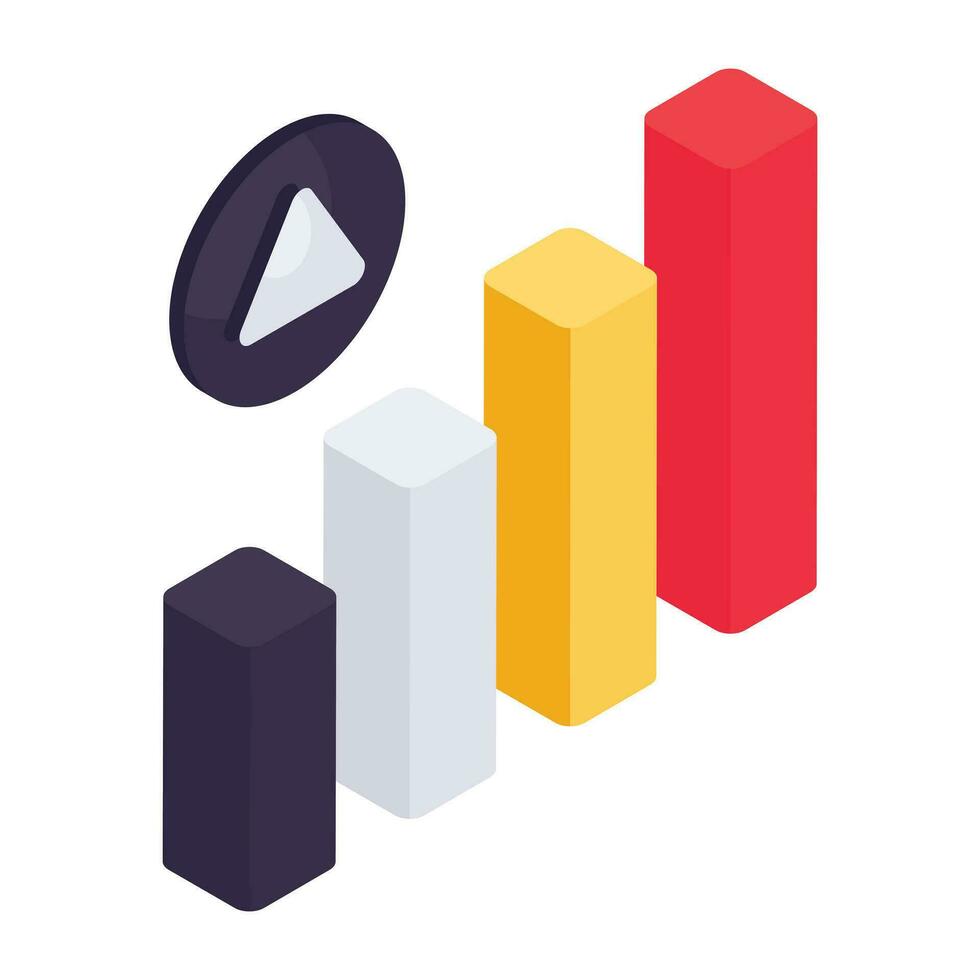 Isometric design, icon of bar chart vector