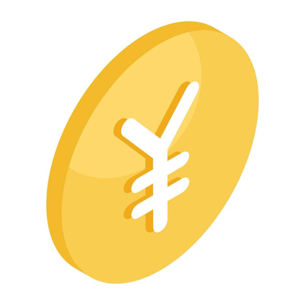 A creative design icon of yuan coin vector