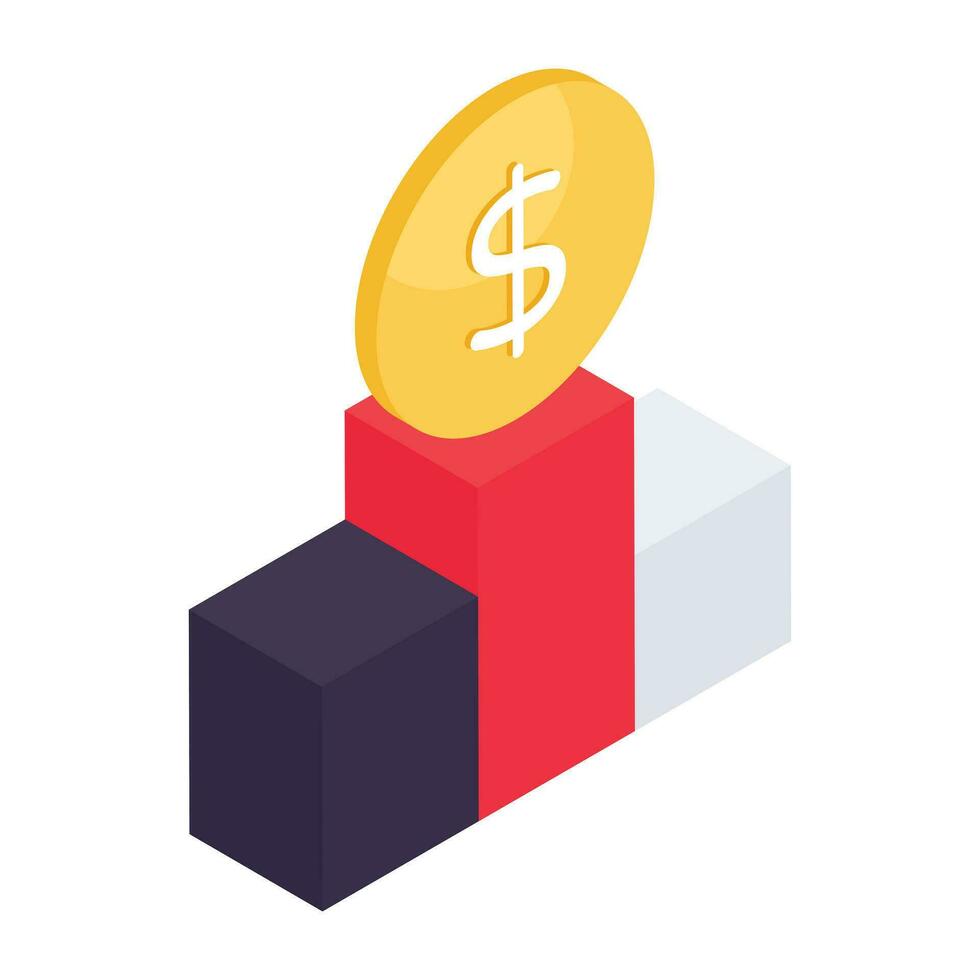 An icon design of financial chart vector
