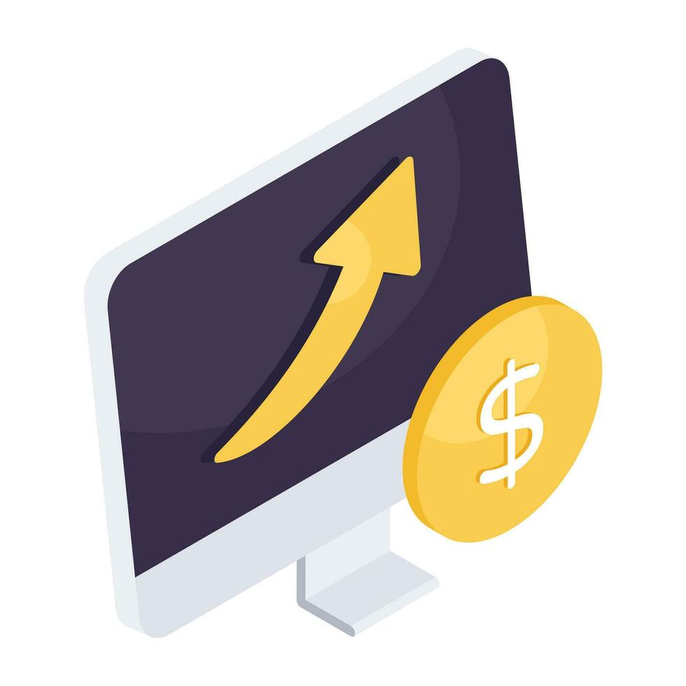 An icon design of financial chart vector