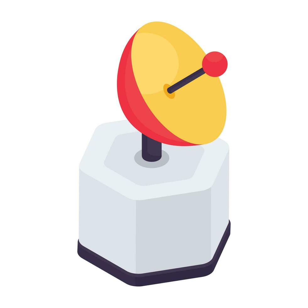 An isometric design icon of satellite dish vector