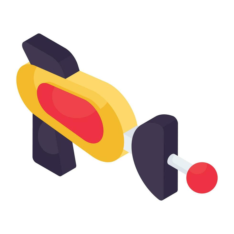 An isometric design icon of space gun vector