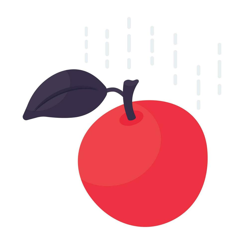 A colored design icon of falling apple vector