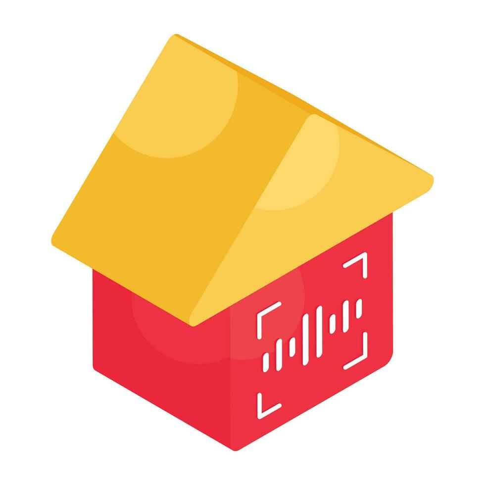 Trendy design icon of home barcode vector