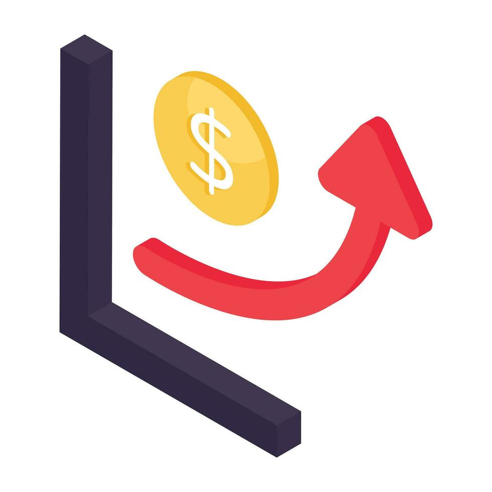 An icon design of financial chart vector