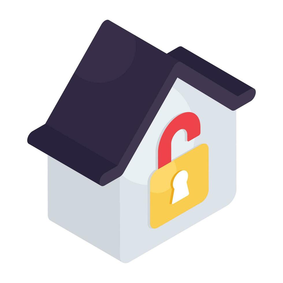 Modern design icon of locked home vector