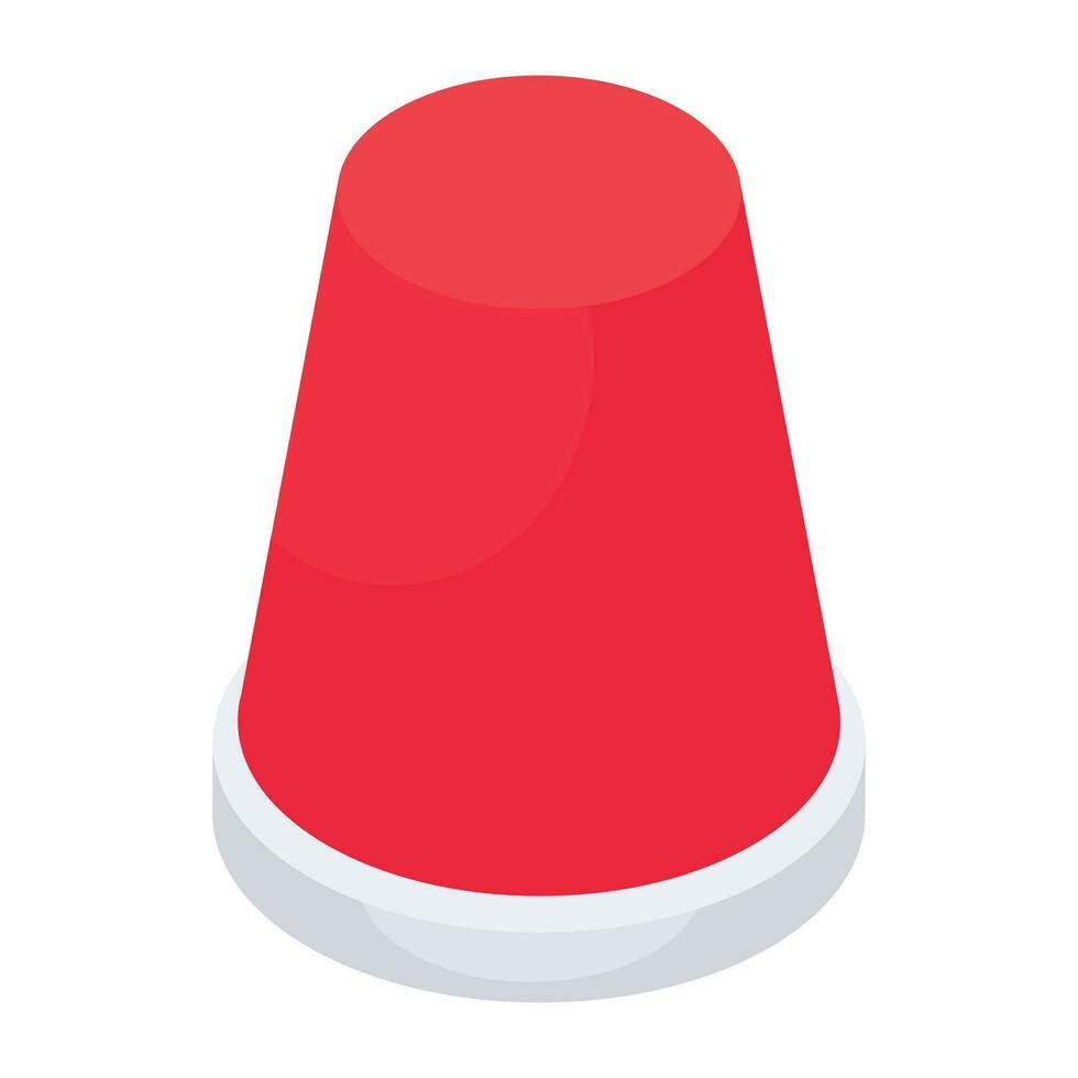 Revolving red light icon, vector design of siren