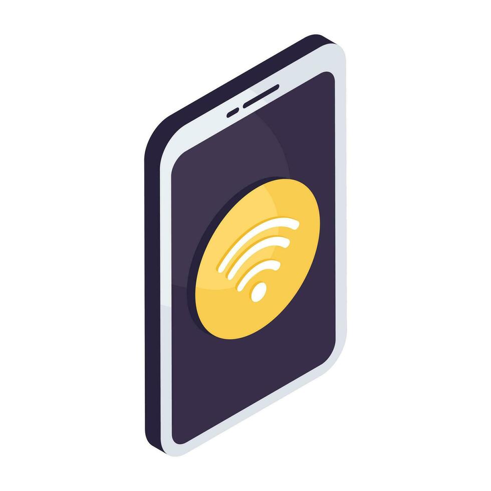 A isometric design icon of mobile wifi vector