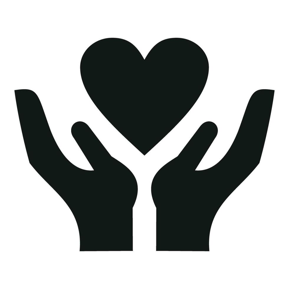Care love support icon simple vector. Unit shield vector