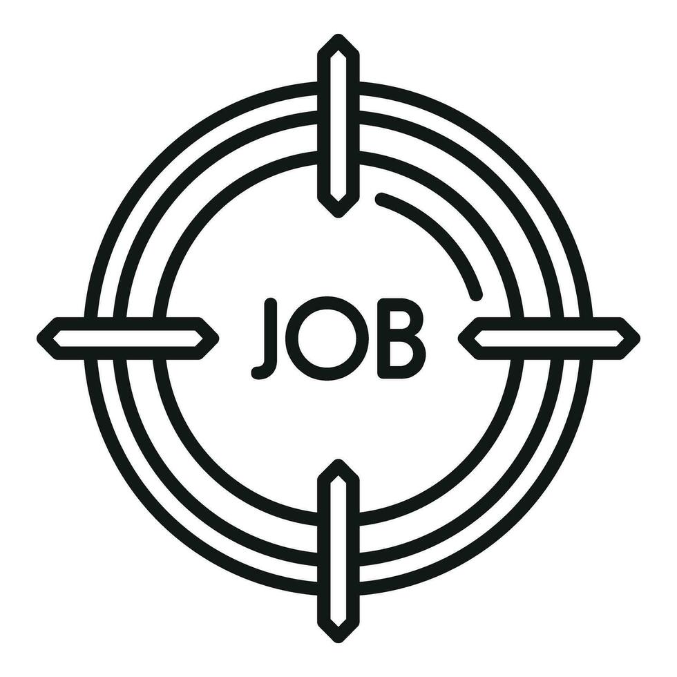 Job target online icon outline vector. Career glass vector