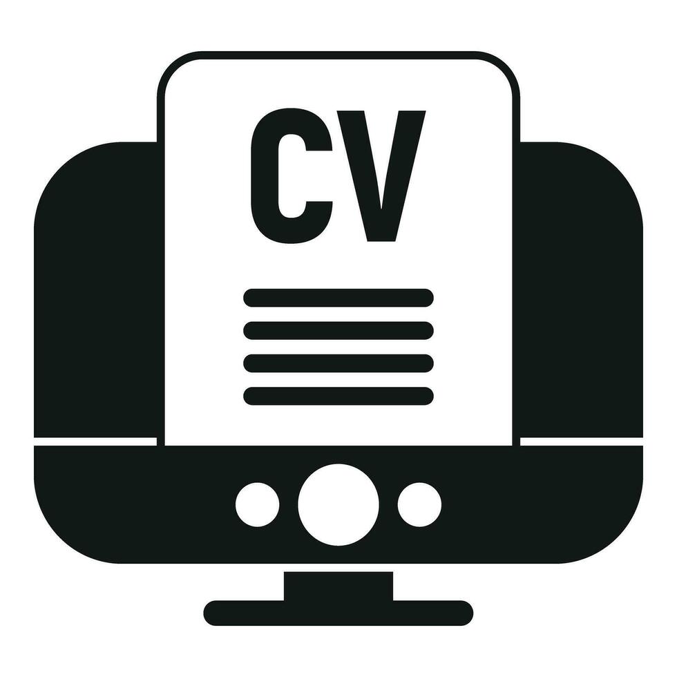 Online cv job icon simple vector. Boos seek vector