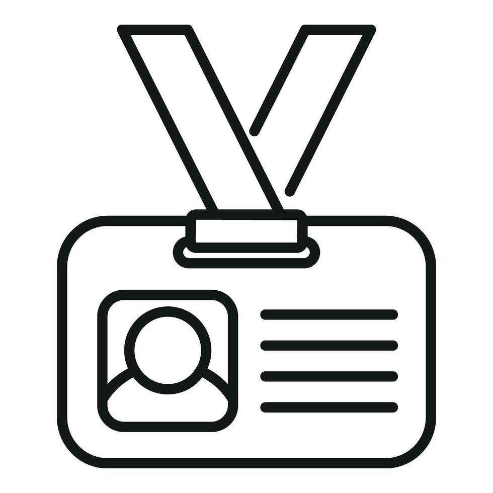 Cv credit card id icon outline vector. Career search vector