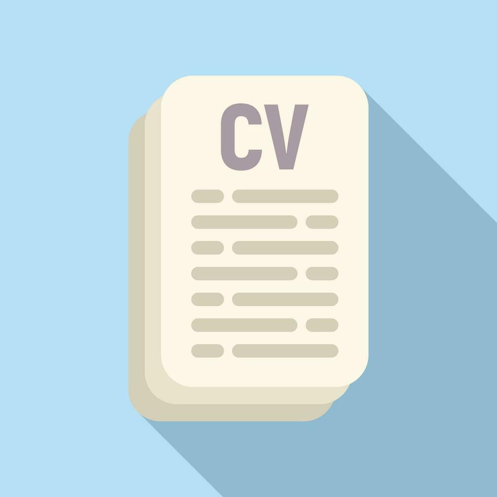 Cv papers icon flat vector. Looking seek new job vector