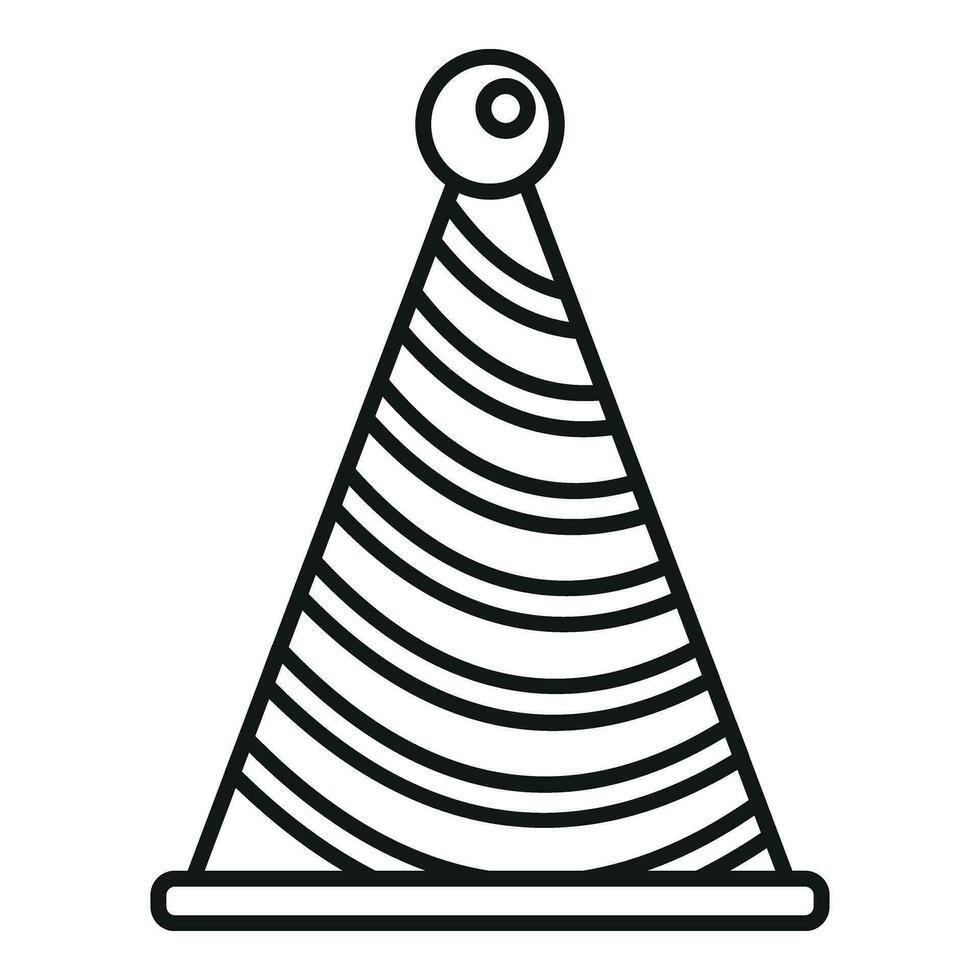 Curve line party hat icon outline vector. Body revel vector