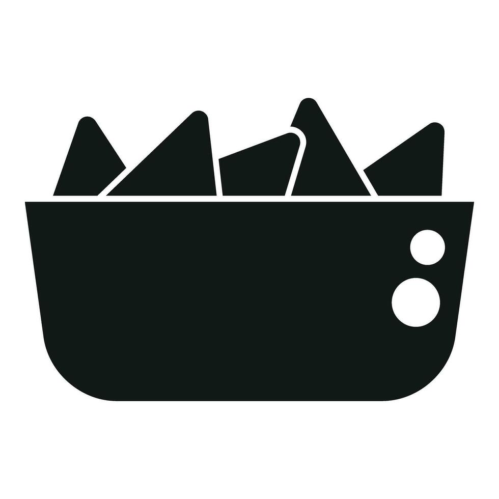 Chips bowl icon simple vector. Fast food snack vector