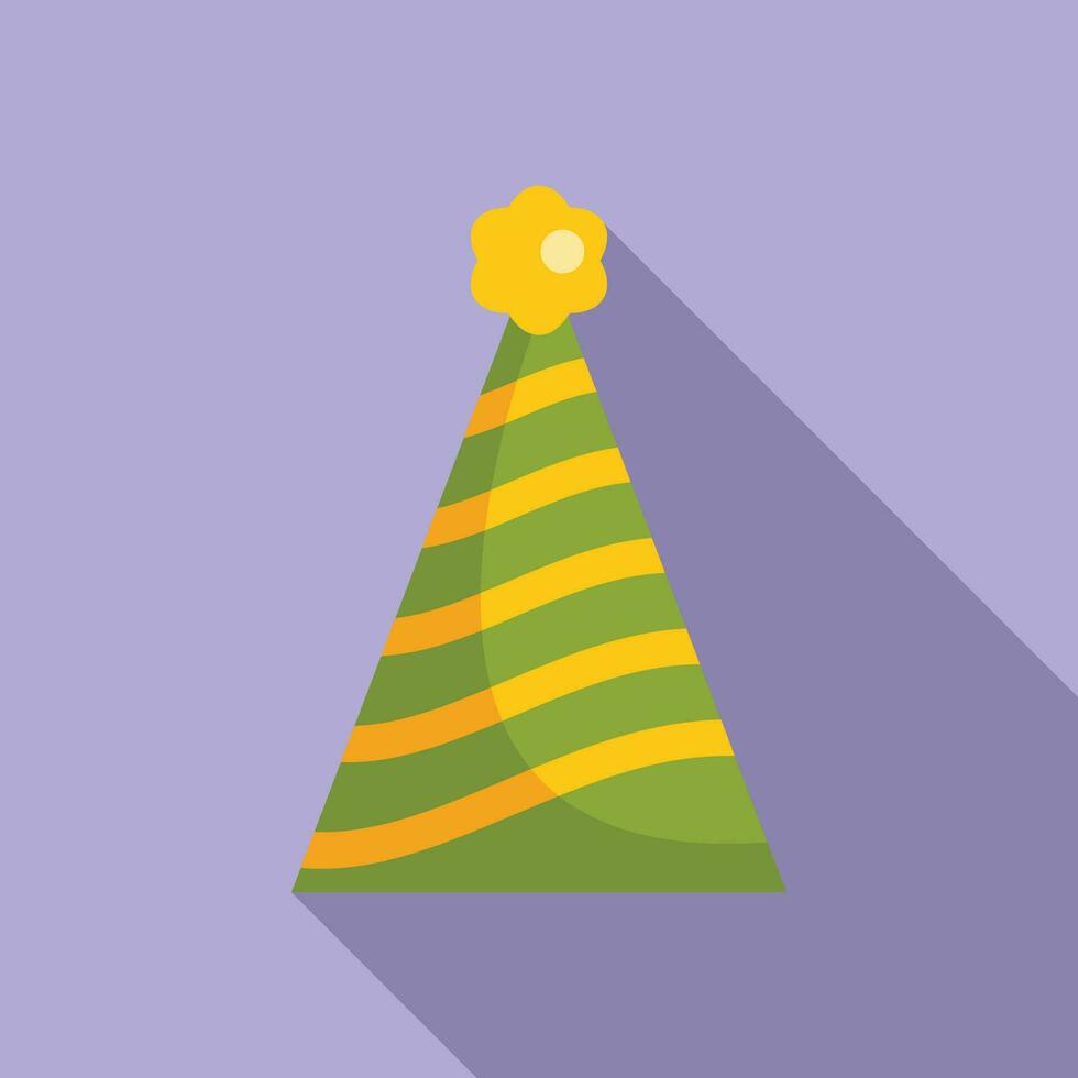 Curve line party hat icon flat vector. Body revel vector