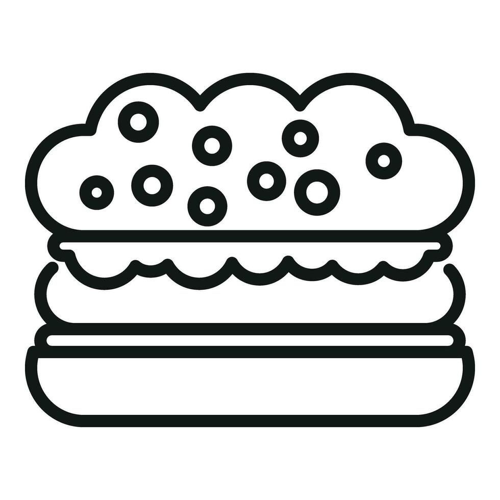 Tasty burger food icon outline vector. Street unhealthy snack vector