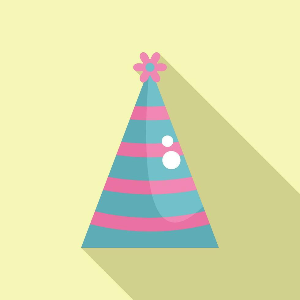 Festive match hat icon flat vector. Party cone cap vector