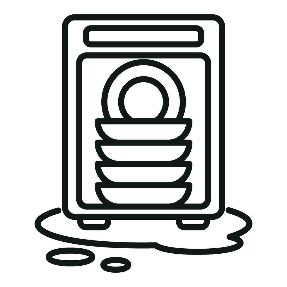 Broken water dishwasher icon outline vector. Service home kit vector