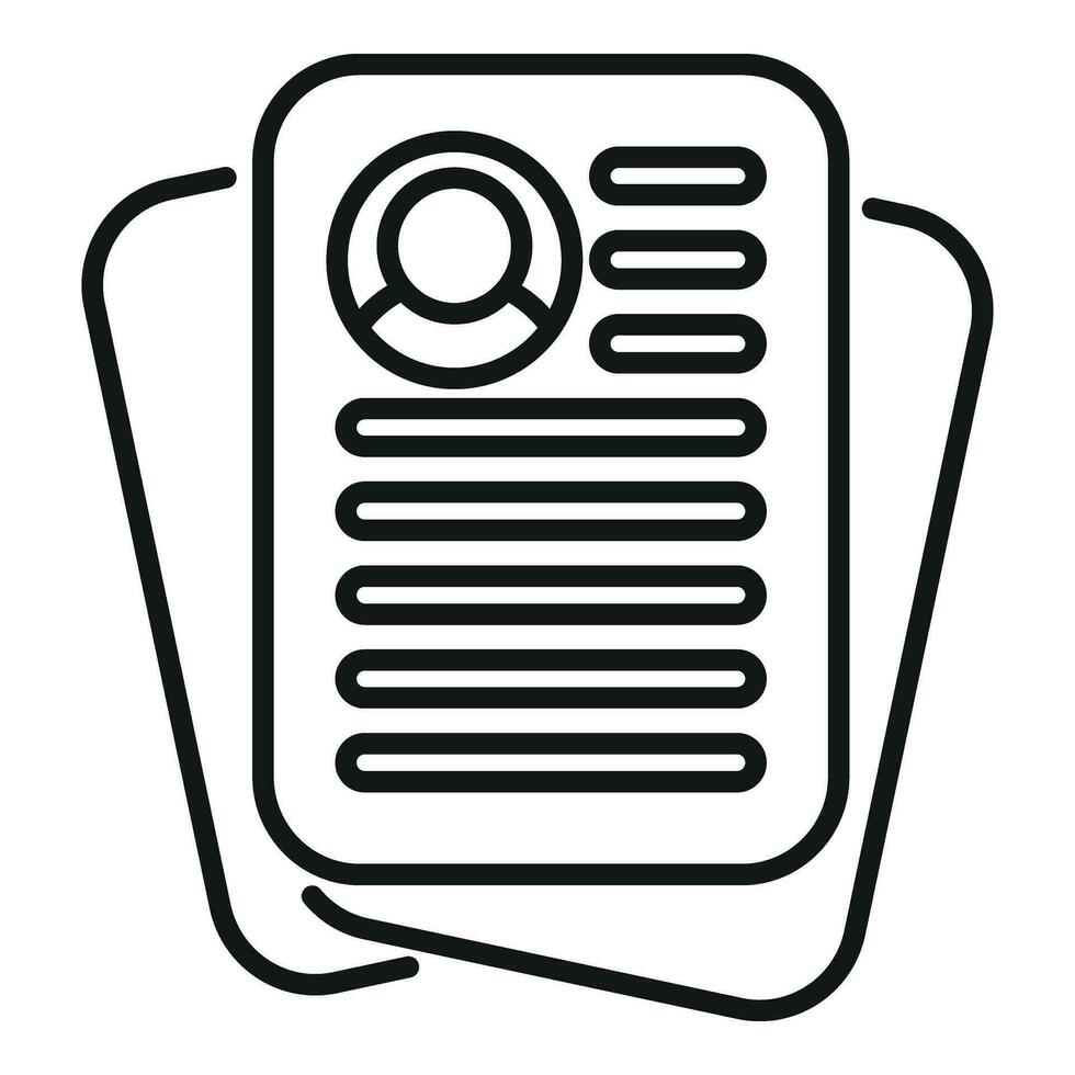 Online job papers icon outline vector. Seek now cv vector