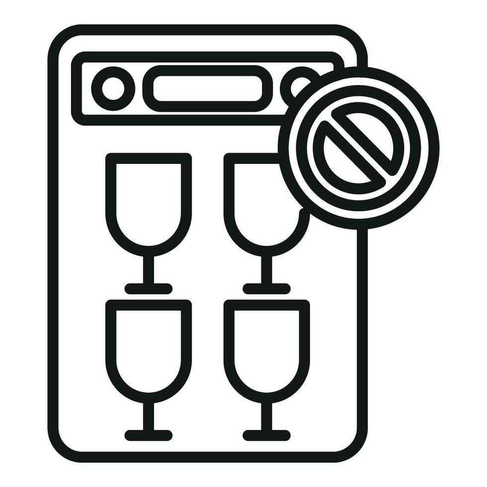 No work dishwasher icon outline vector. Service heater vector
