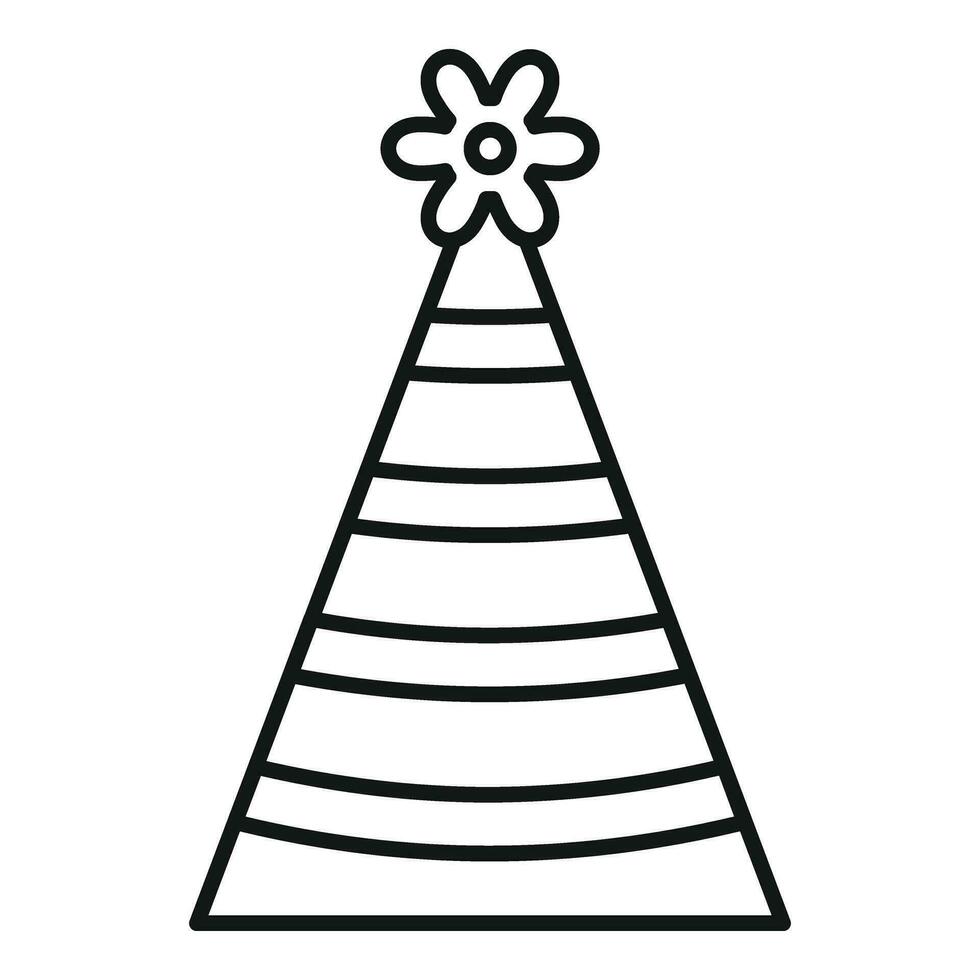 Line party hat icon outline vector. Festive celebration vector