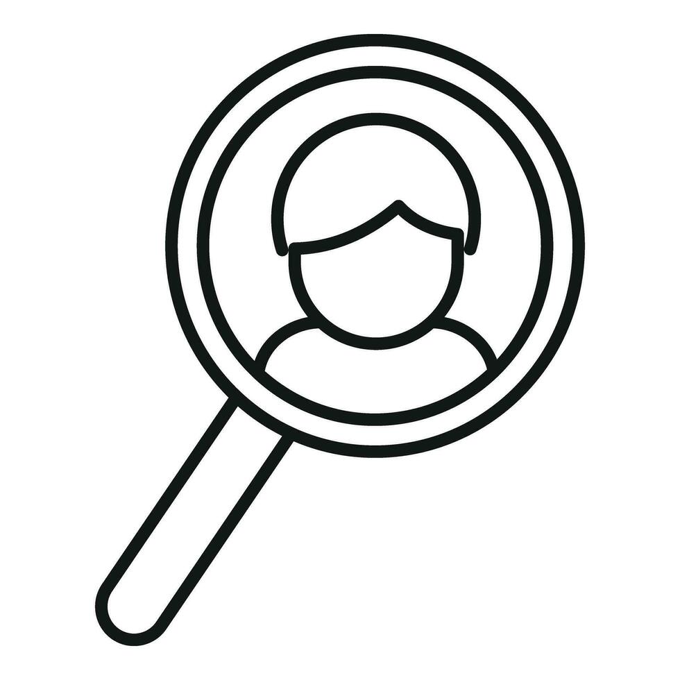Search job candidate icon outline vector. Find folder career vector