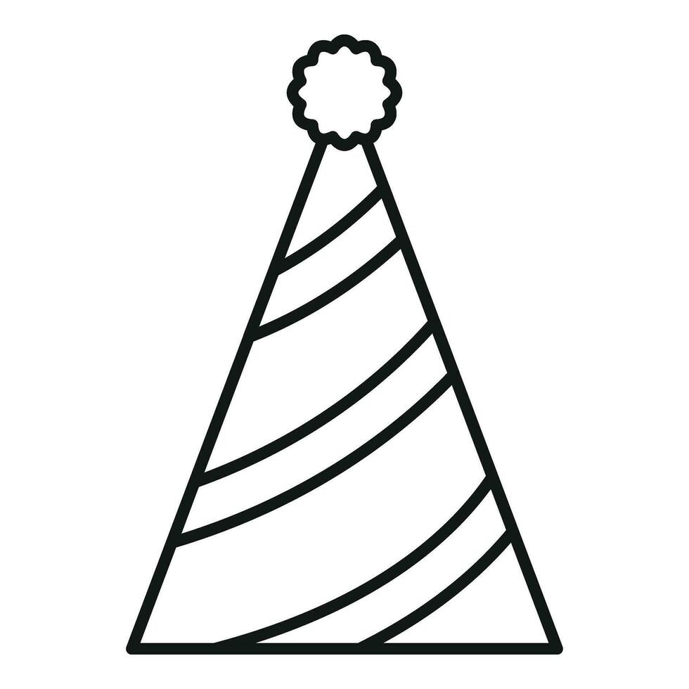 Body star party hat icon outline vector. Paper cone vector